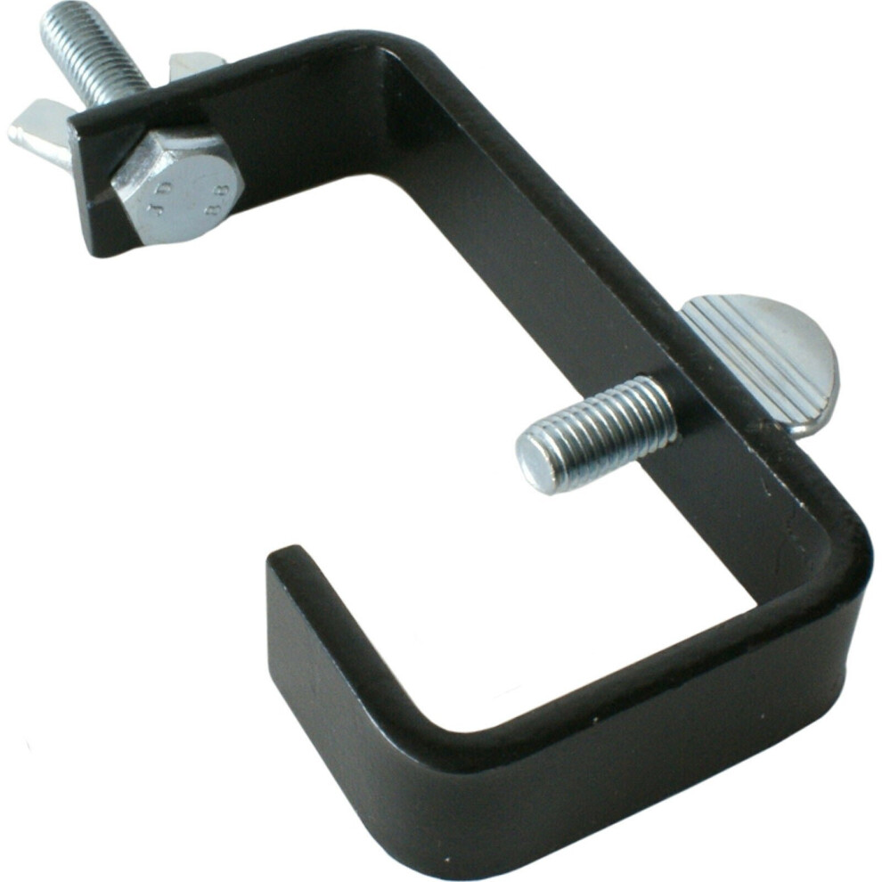 QTY 4x Black 50mm Steel Hook Lighting C/G Clamp Truss Bar Stage Bracket Lights