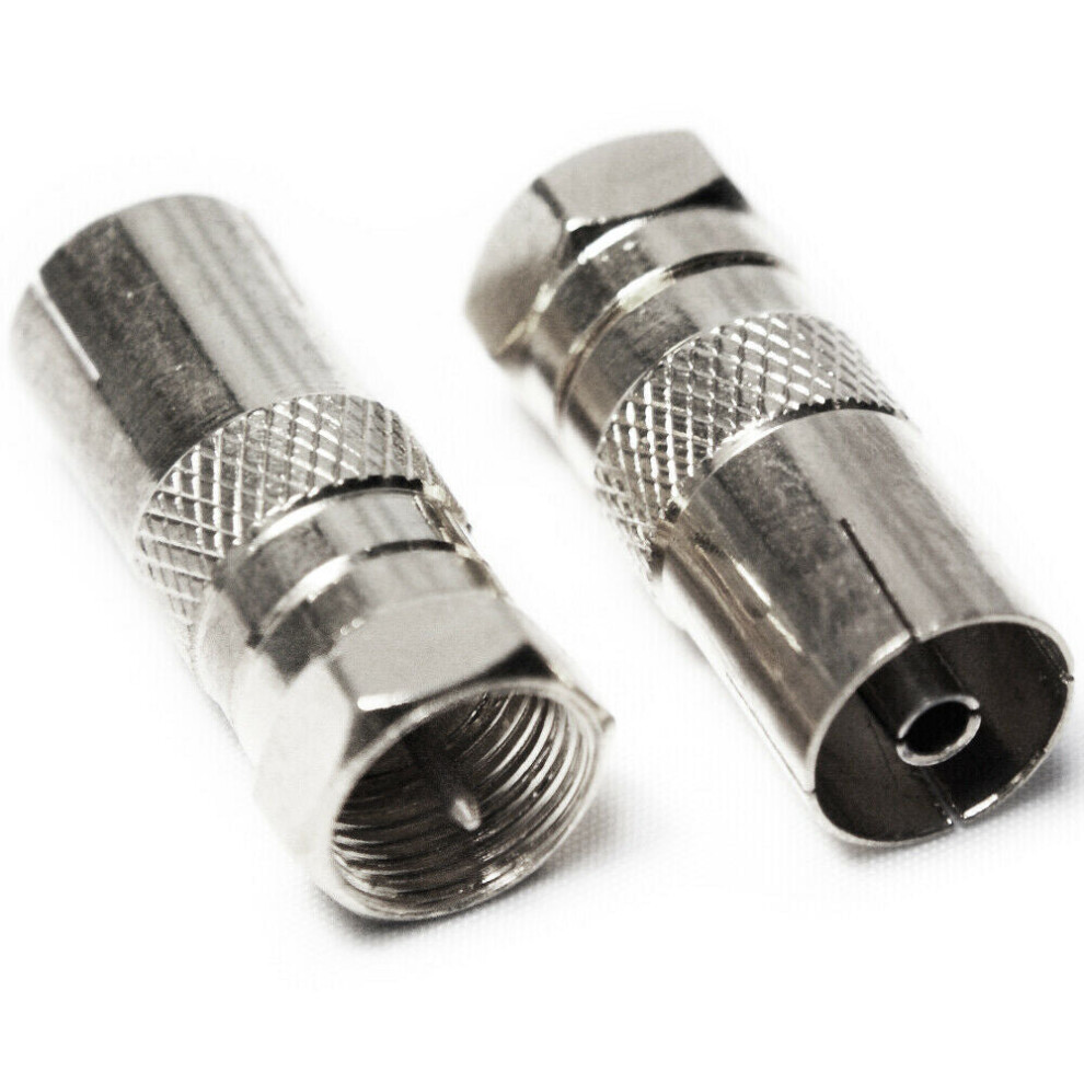 Loops 20X F Type Connector Male To Tv Aerial Socket Female Adapter Rf Coax Converter