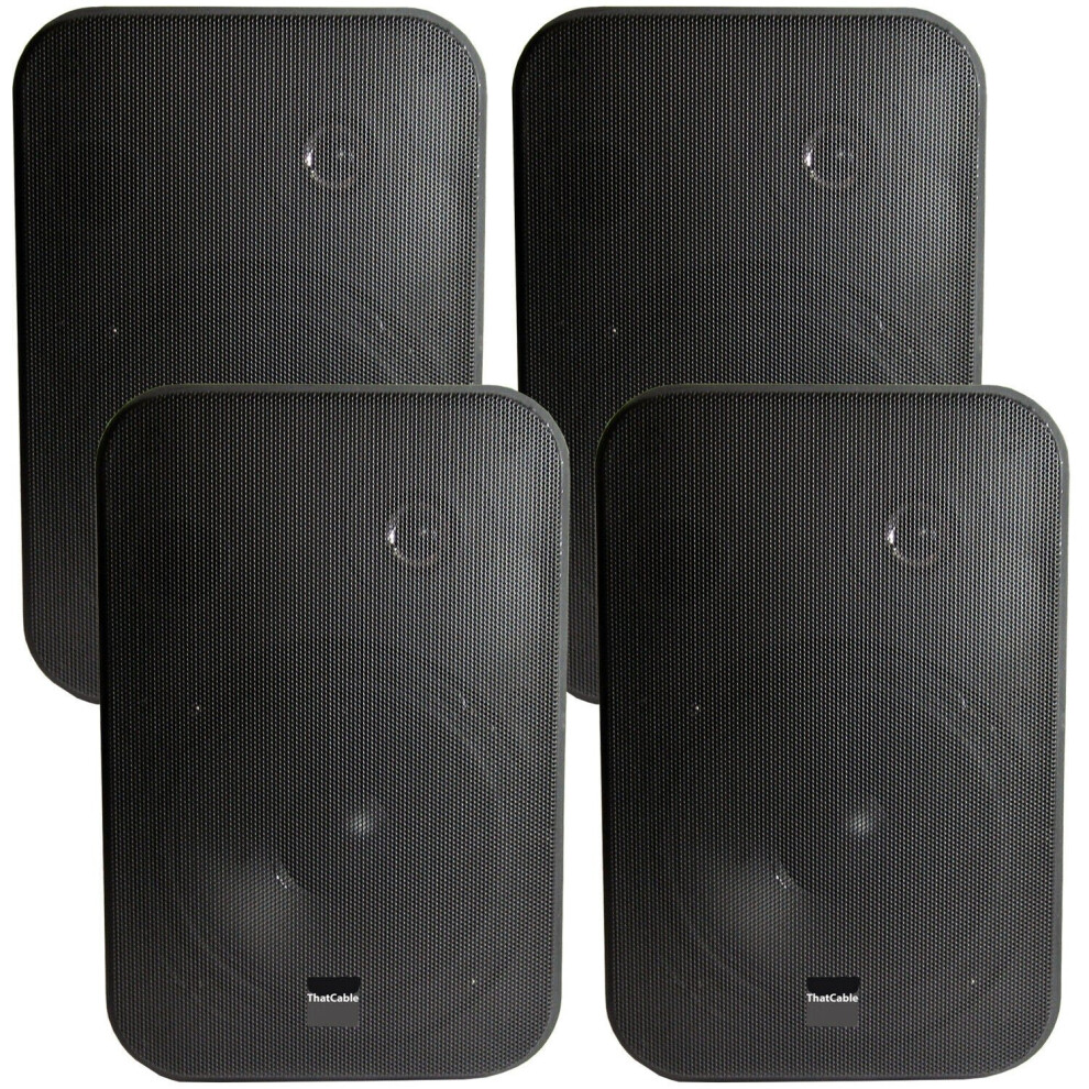 Loops 4X 6.5" 200W Moisture Resistant Stereo Loud Speakers 8Ohm Wall Mounted Black