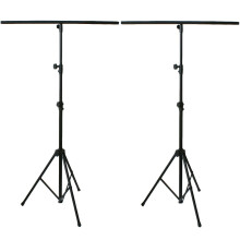 2x 2.5m Lighting Stand & Light Mounting T Bar Adjustable Photography Tripod Kit