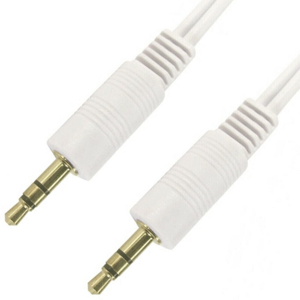 0.2m 3.5mm Jack Plug to Male Long Headphone Cable White Lead AUX Audio iPod Mp3