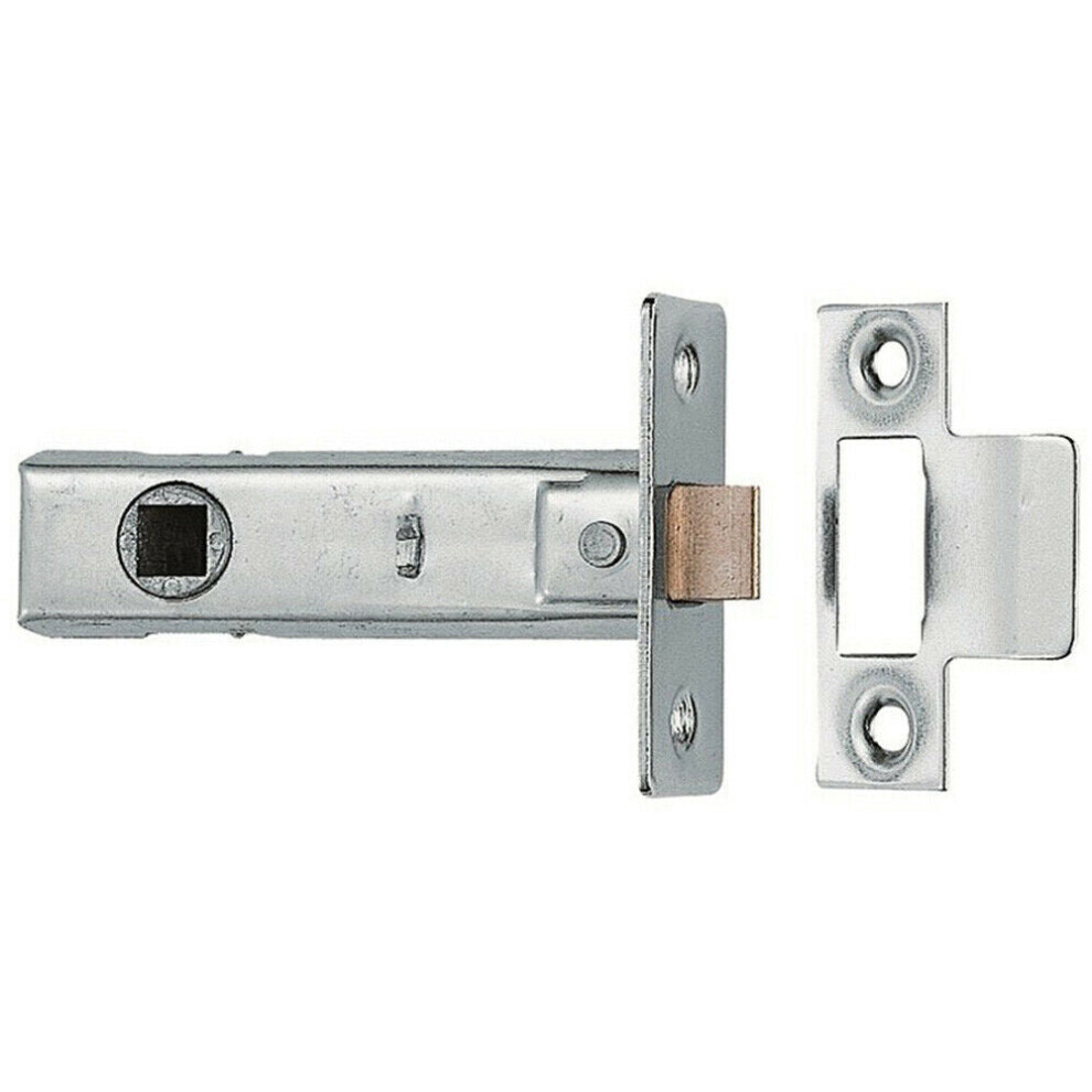 Loops 76Mm Tubular Mortice Door Latch Plates & Fixings Included Nickel Plated