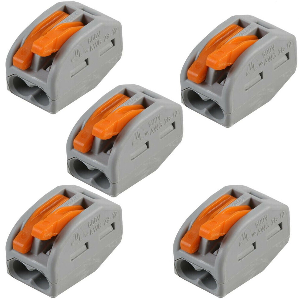 Loops 5X 2 Way Wago Connector 32A Electrical Lever Terminal Block Push Fit Junction