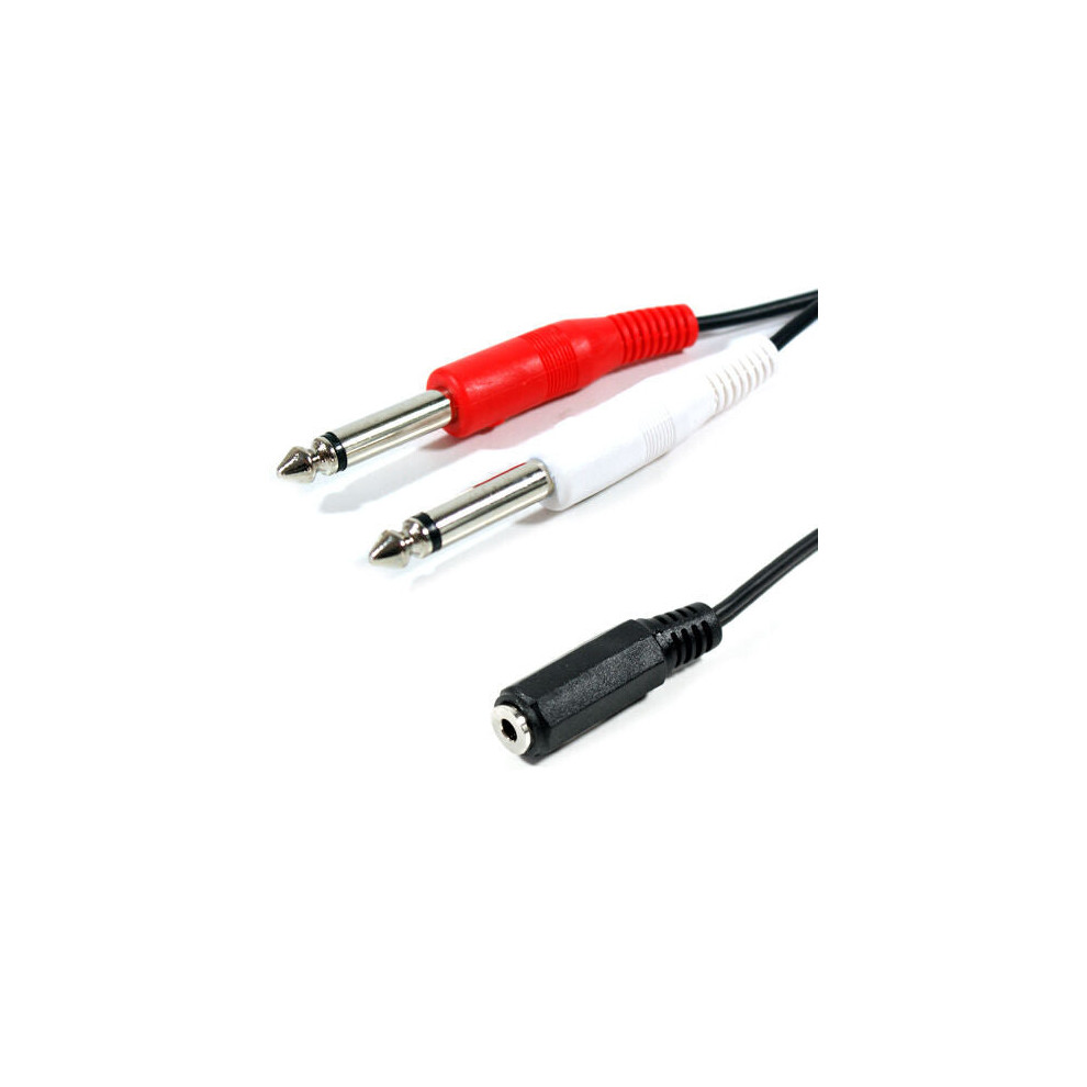 Loops 0.15M 3.5Mm Stereo Socket - 2X 6.35Mm 1/4" Mono Plug Cable Twin Patch Adapter Lead