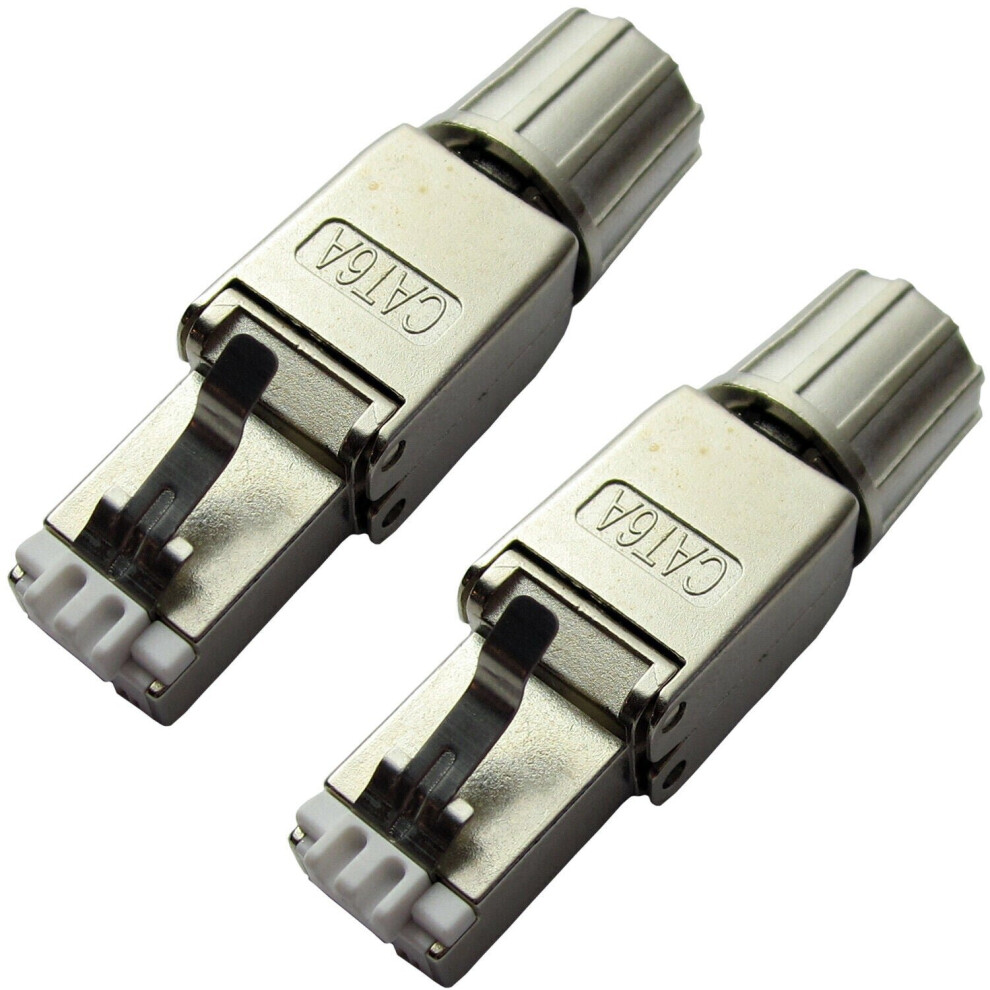 2X Rj45 Cat6a Tool Less Connectors & Boot Ftp Shielded Outdoor Ethernet Plugs 5055538135743