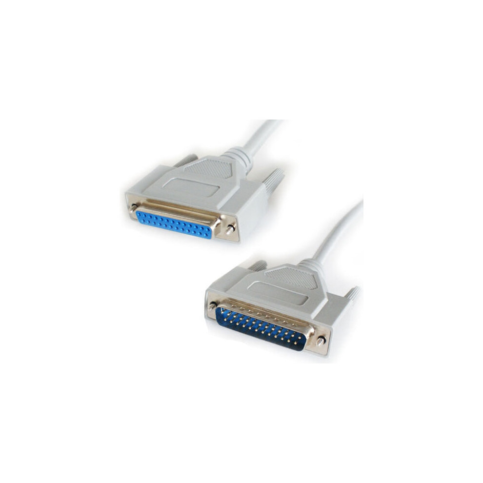 Loops 2M 25 Way Rs232 Male To Female Straight Cable Lead Serial Pin Db25 D Sub