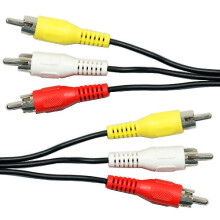 1m 3 RCA Male to Plug Cable Lead PHONO Audio & Video Composite AV TV DVD Wire