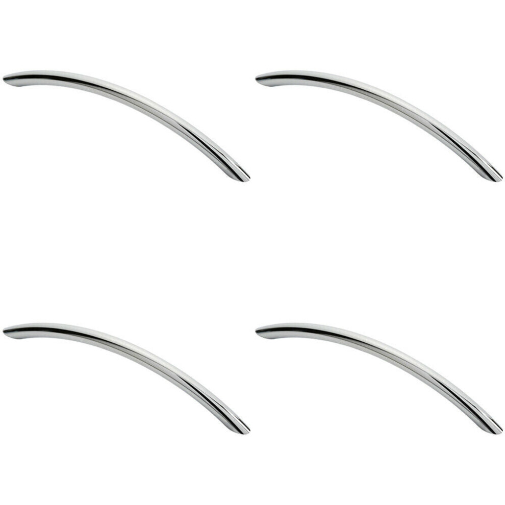 4 Pack | Curved Bow Cabinet Pull Handle - 190 x 10mm - 160mm Fixing Centres - Chrome | Cabinet Pull Handle - Wardrobe Cupboard Door Handle - Suitable for Lightweight Internal Doors - Image 2