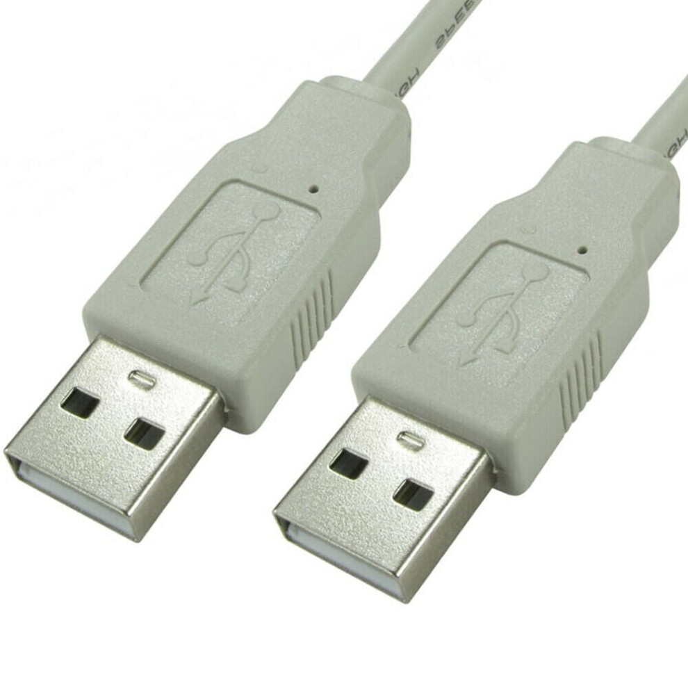 5m USB Type A Male to Plug Cable PC Laptop Computer 2.0 Data Transfer Beige Lead