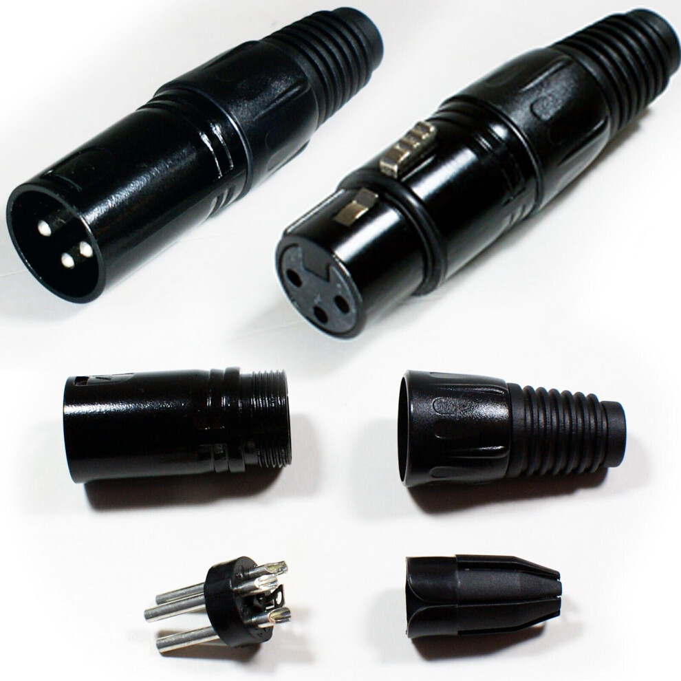 Loops Xlr 3 Pin Pole Male & Female Connector Solder Audio Adapter Mic Lighting Cable