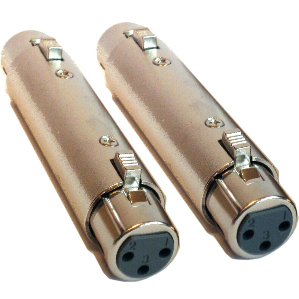 2x XLR 3 Pin Female To XLR Socket Coupler Adapter Converter Joiner PA Mic DJ