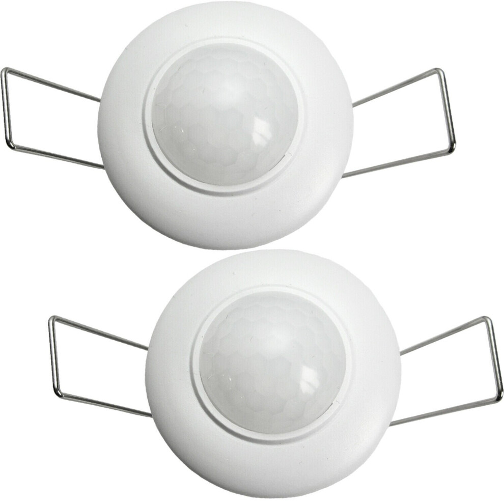2x Mini Adjustable PIR Occupancy Sensor Auto Timer Reset Ceiling Light Switch