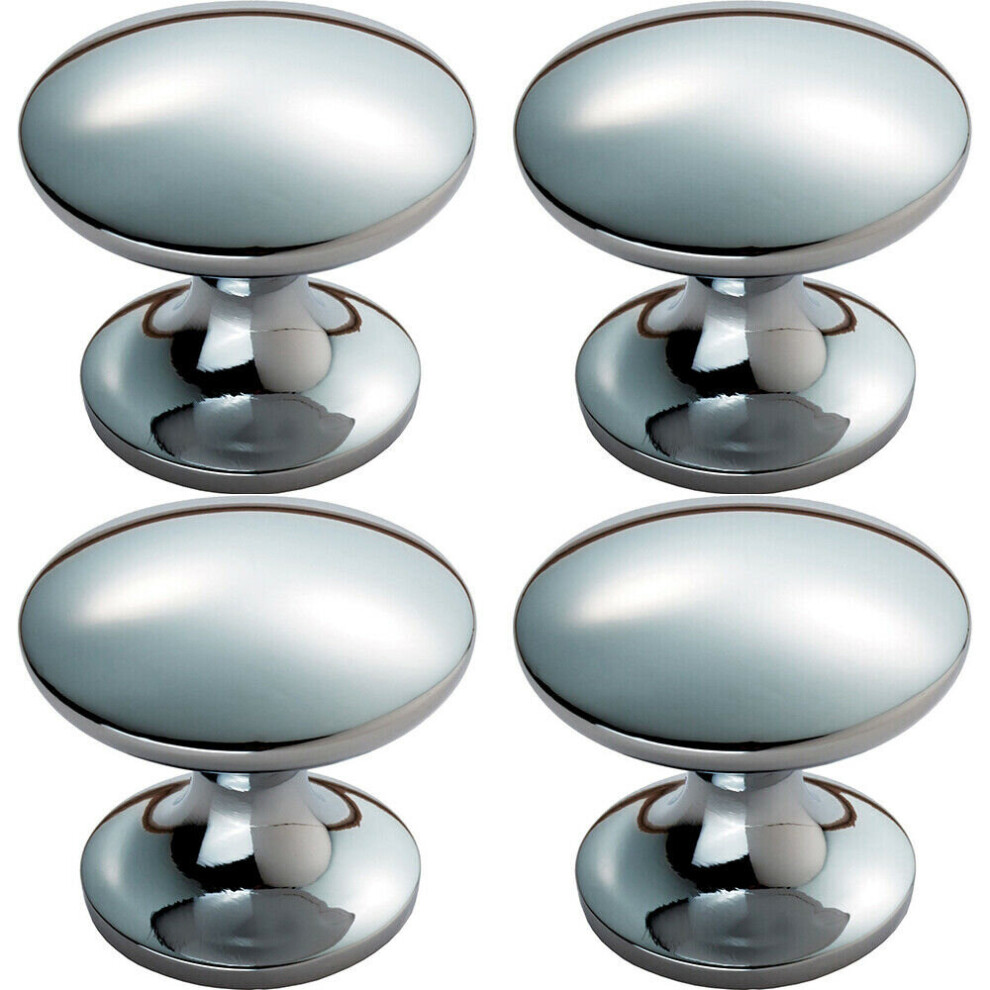 Loops 4X Fingertip Cabinet Door Knob 30Mm Diameter Polished Chrome Cupboard Handle