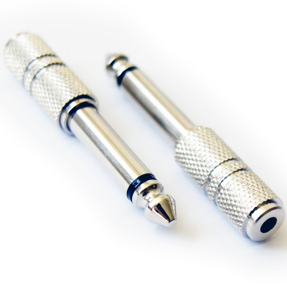 6.35Mm 1/4" Mono Plug To 3.5Mm Stereo Jack Adapter Guitar Amp Headphone Converter 5055538110429