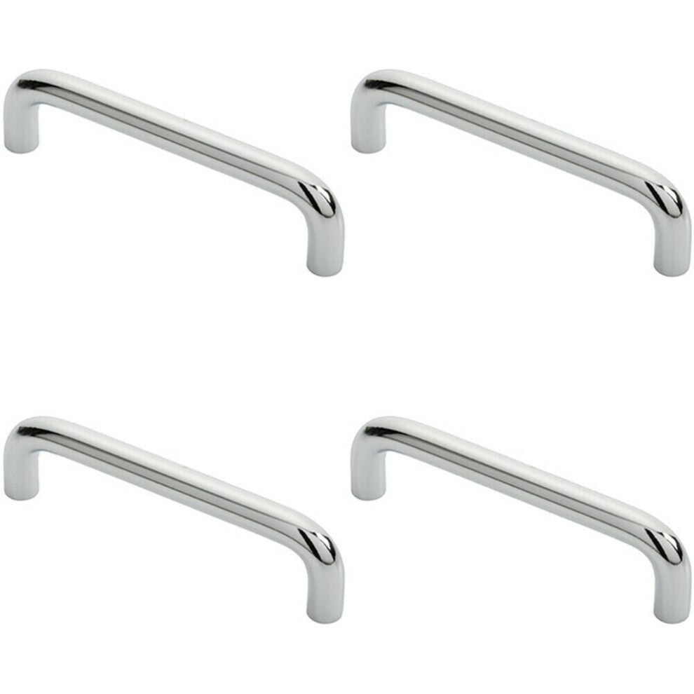 Loops 4X Round D Bar Cabinet Pull Handle 106 X 10Mm 96Mm Fixing Centres Chrome
