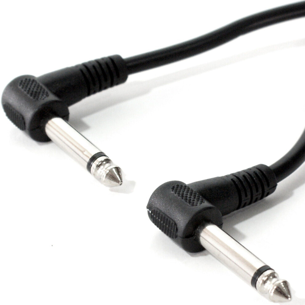 2m Right Angled 6.35mm Mono Jack Plug to Male Cable 1/4" 90 Degree Guitar Lead