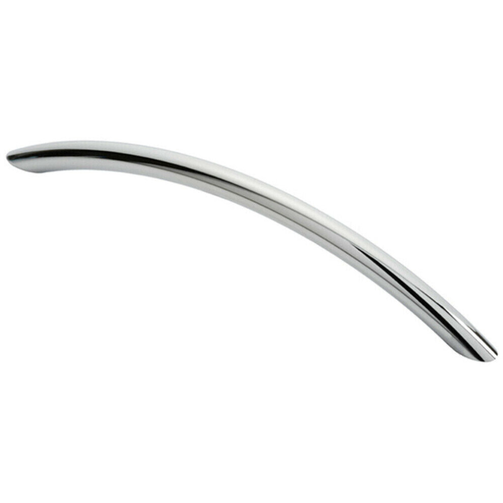 Curved Bow Cabinet Pull Handle 190 x 10mm 160mm Fixing Centres Chrome