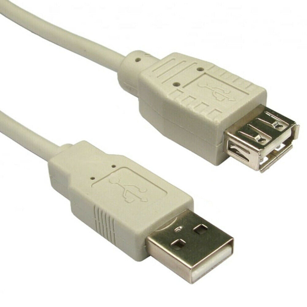 Loops 1M Usb A Male To Female Extension Laptop Pc Cable Lead 2.0 Plug Adapter Beige
