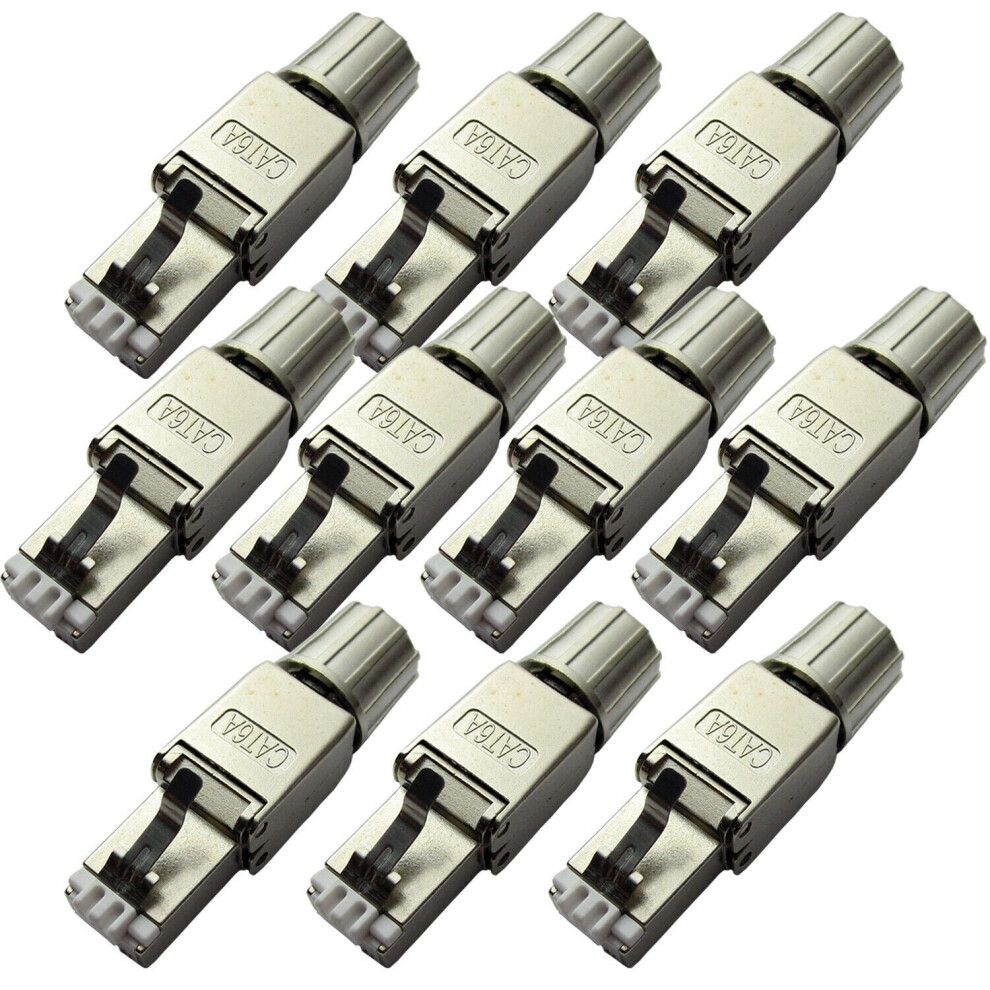 10X Rj45 Cat6a Tool Less Connectors & Boot Ftp Shielded Outdoor Ethernet Plugs 5055538135767