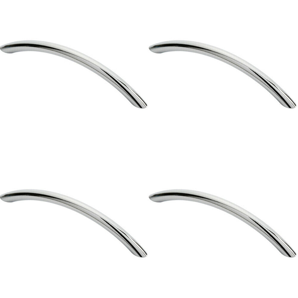 Loops 4X Curved Bow Cabinet Pull Handle 153 X 10Mm 128Mm Fixing Centres Chrome