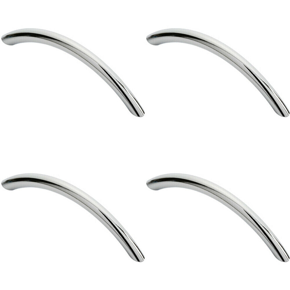 Loops 4X Curved Bow Cabinet Pull Handle 119 X 10Mm 96Mm Fixing Centres Chrome Size 4