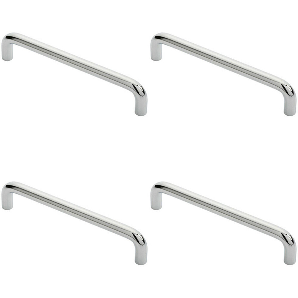 Loops 4X Round D Bar Cabinet Pull Handle 138 X 10Mm 128Mm Fixing Centres Chrome