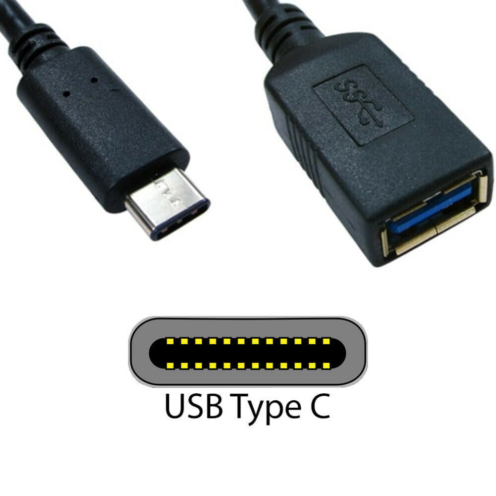 0.5m USB 3.0 Type C Male to Socket Adapter Cable Lead Mini Phone Power Charger