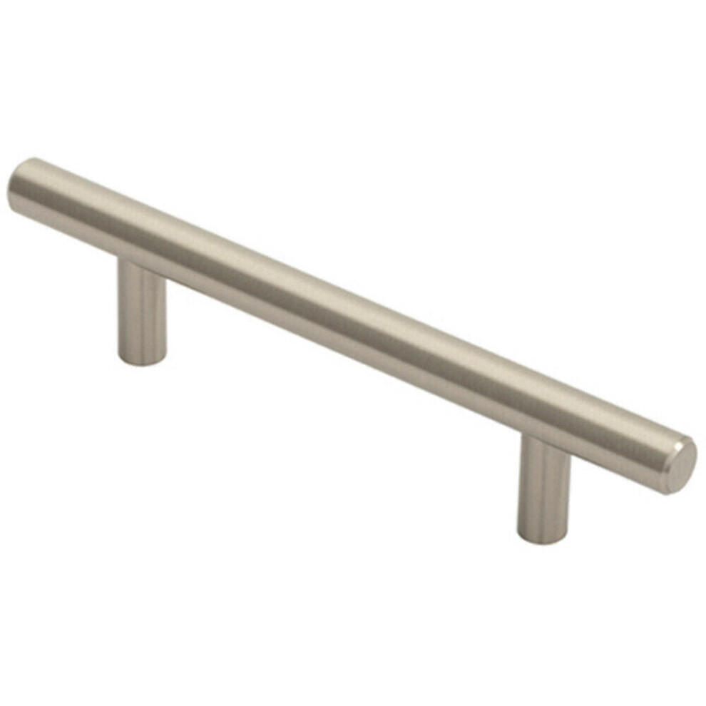 Loops Round T Bar Cabinet Pull Handle 156 X 12Mm 96Mm Fixing Centres Satin Nickel