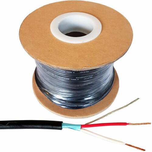 Loops 25m 2 Core Shielded Screened Audio Cable PURE COPPER Microphone Lead Reel