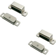 2x Magnetic Cupboard Door Catch 37mm Fixing Centres 6kg Pull Nickel Plated