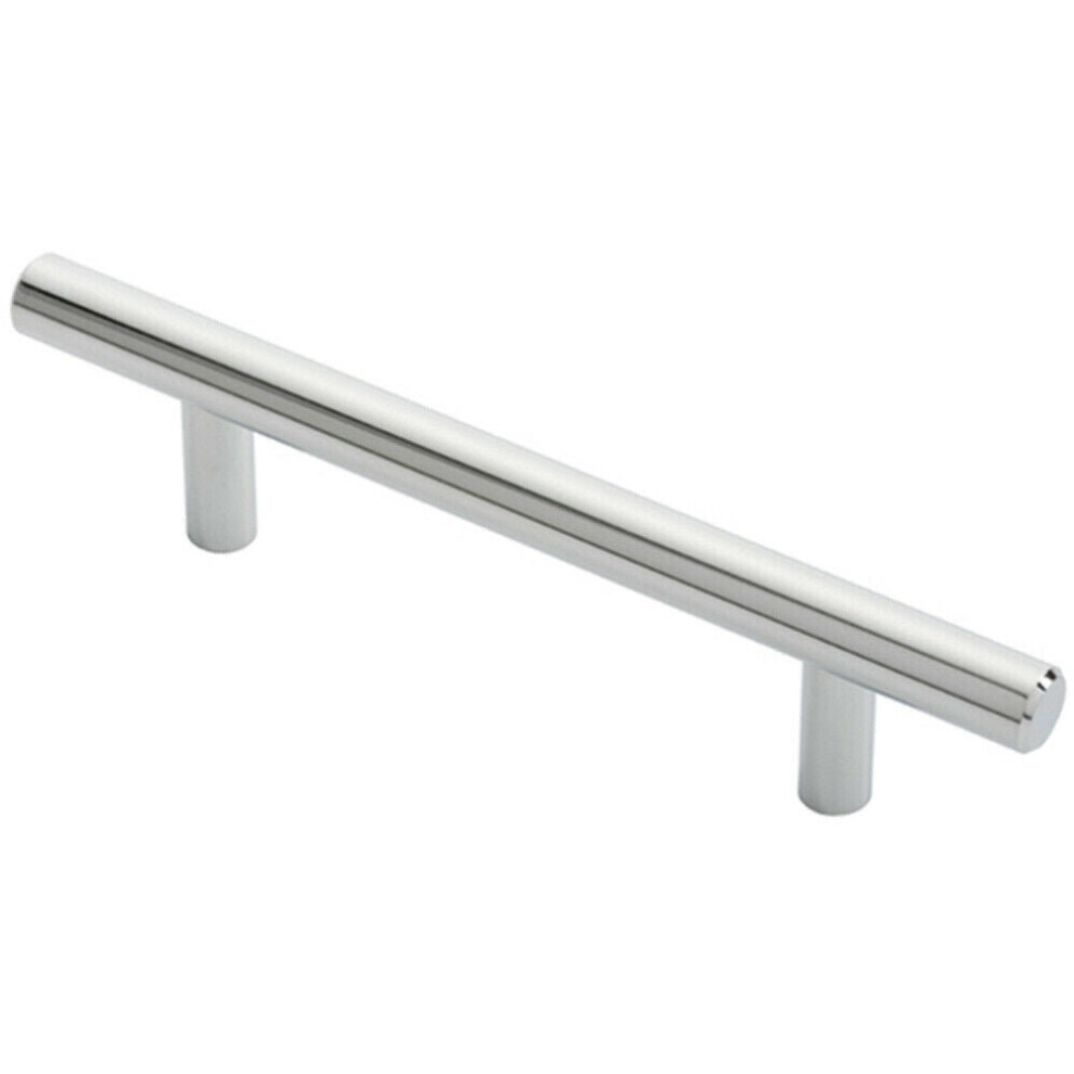 Round T Bar Cabinet Pull Handle 156 x 12mm 96mm Fixing Centres Chrome