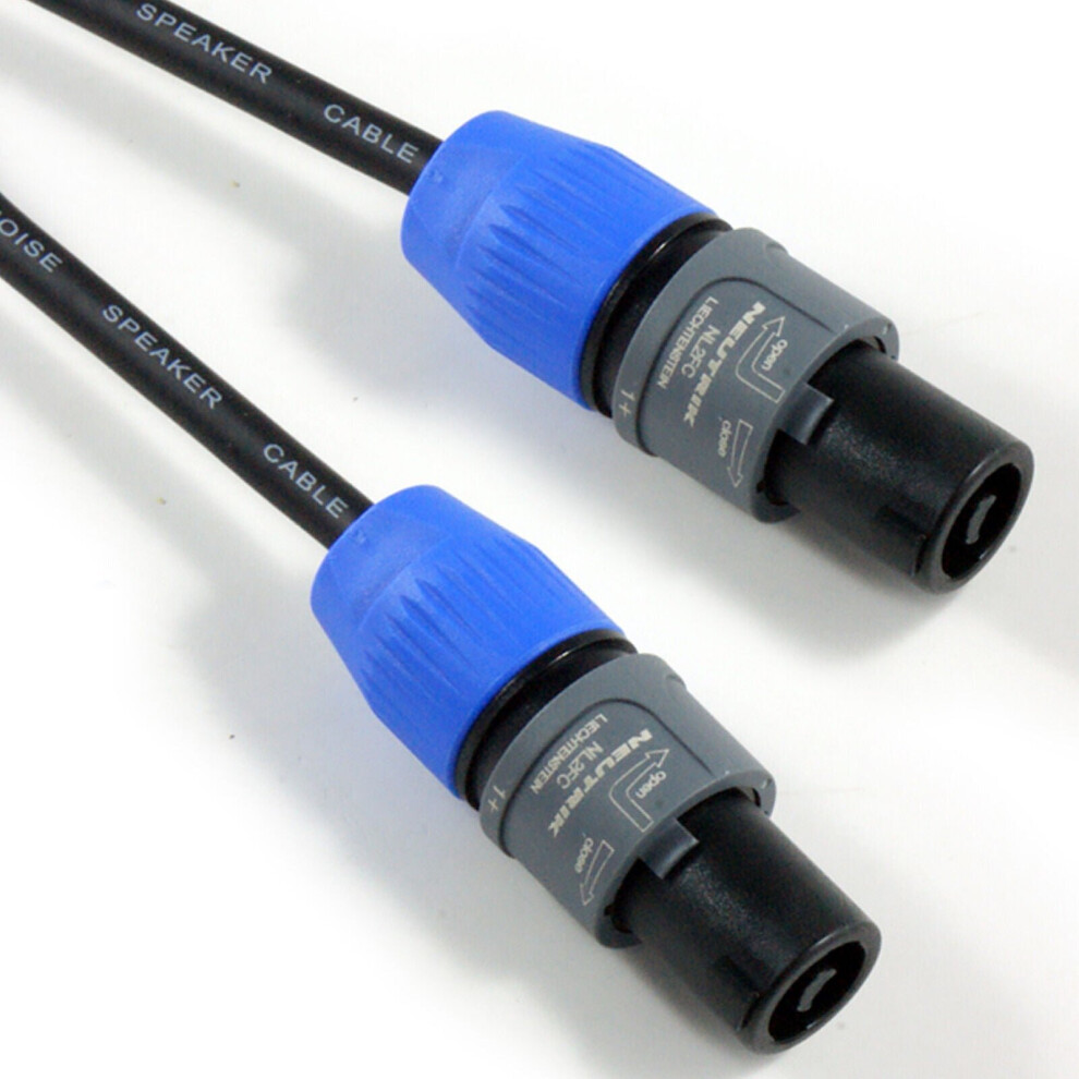 2x 10m Neutrik 2 Pole 1.5mmÂ² Speakon Cable NL2FC to Male Plug Pro Speaker Amp