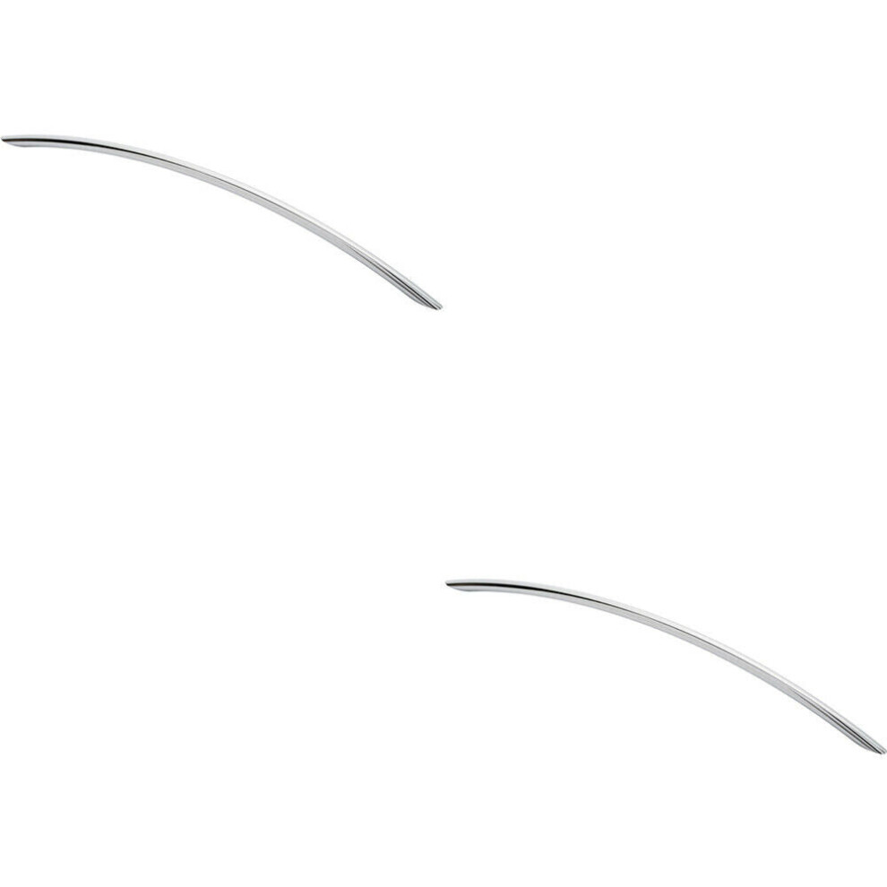 Loops 2X Curved Bow Cabinet Pull Handle 408 X 10Mm 352Mm Fixing Centres Chrome