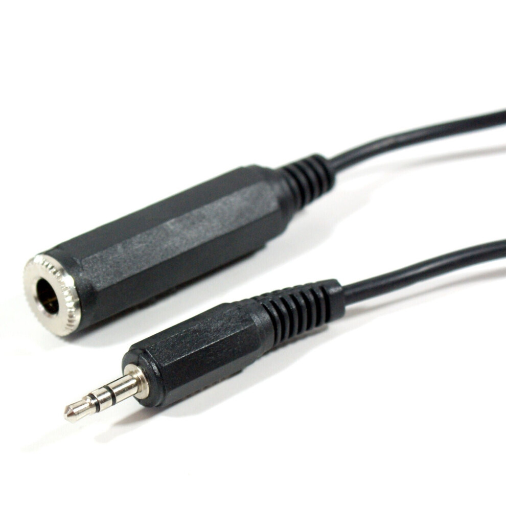 0.5m 3.5mm Jack Plug to 6.35mm Stereo Socket Extension Cable Lead 1/4" Headphone