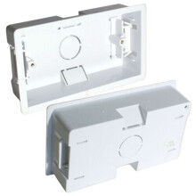 5x 35mm Deep Twin Plastic Dry Lining Back Box 1 Gang Wall Flush Mount Pattress