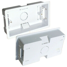 QTY 10 35mm Double Twin PLASTIC DRY LINING BACK BOX 2 GANG WALL PATTRESS UK
