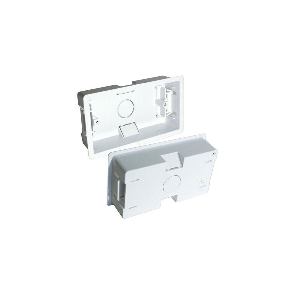 QTY 10 35mm Double Twin PLASTIC DRY LINING BACK BOX 2 GANG WALL PATTRESS UK