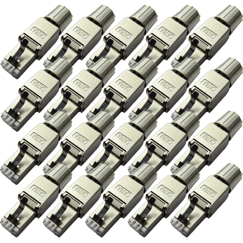 20x RJ45 CAT6a Tool less Connectors & Boot FTP Shielded Outdoor Ethernet Plugs