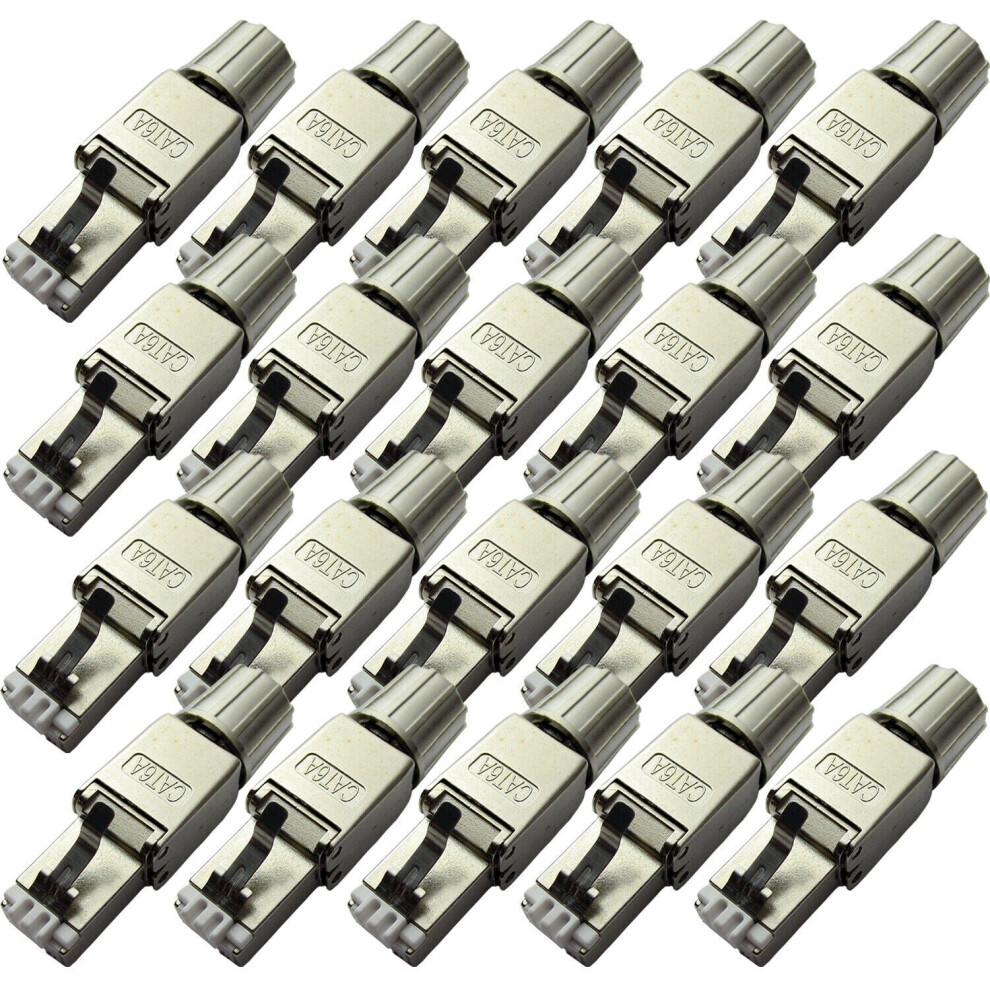 20X Rj45 Cat6a Tool Less Connectors & Boot Ftp Shielded Outdoor Ethernet Plugs 5055538135774