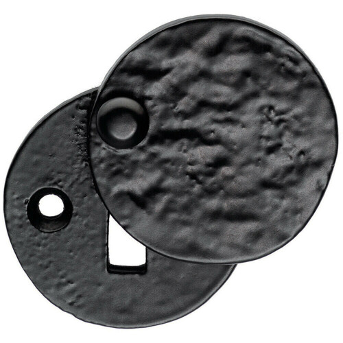 Loops 40mm Traditional Round Covered Escutcheon Lock Profile Black Antique