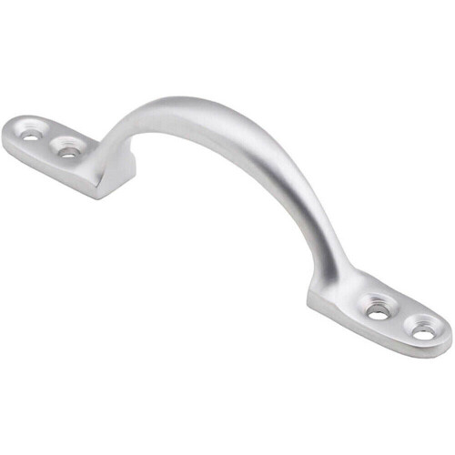 Loops Sash Window Bow Shaped Lift Handle 102 x 12mm 28mm Proj Satin Chrome