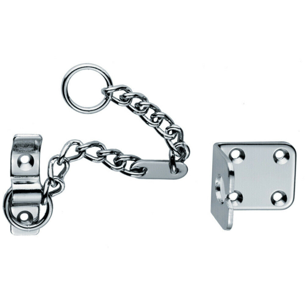 Heavy Duty Door Security Chain 195.5Mm Length Polished Chrome Door Restrictor 5056492562590