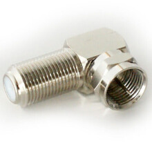 2x 90 Degree F Type Screw Connector Adapter Sat Coax Right Angled Plug to Socket