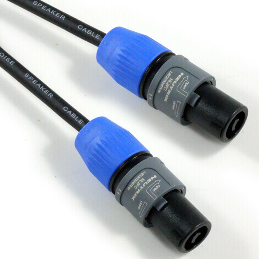 2x 3m Neutrik 2 Pole 1.5mmÂ² Speakon Cable NL2FC to Male Plug Pro Speaker Amp