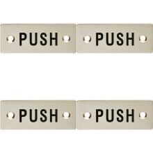 4x Rectangular Door Push Sign 75 x 30mm Satin Stainless Steel Door Plate