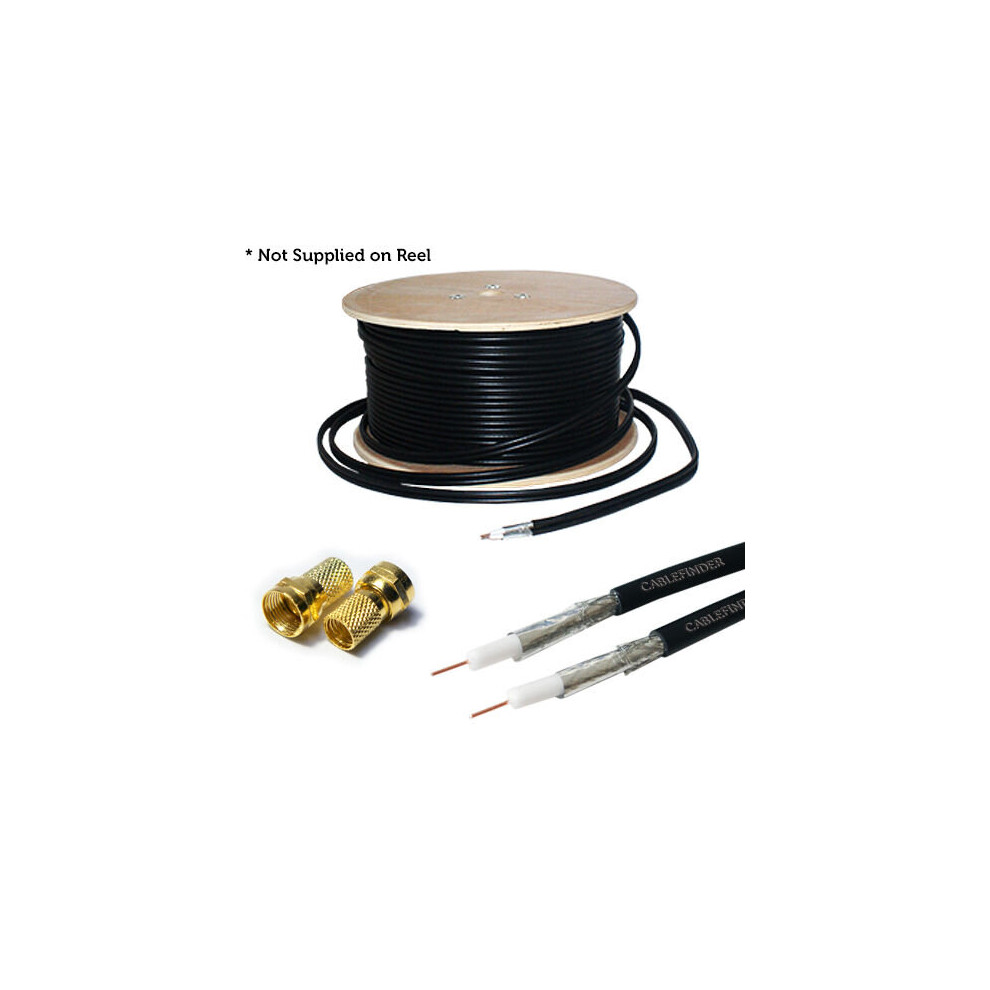 10m RG6 Twin Coaxial Cable & 4x F Connectors Quality Satellite SKY Extension Kit