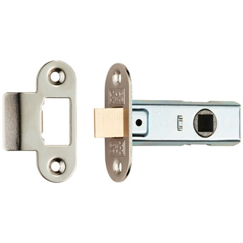 Loops 64mm Contract Standard Tubular Latch Rounded Strike/Forend Nickel Plated 1