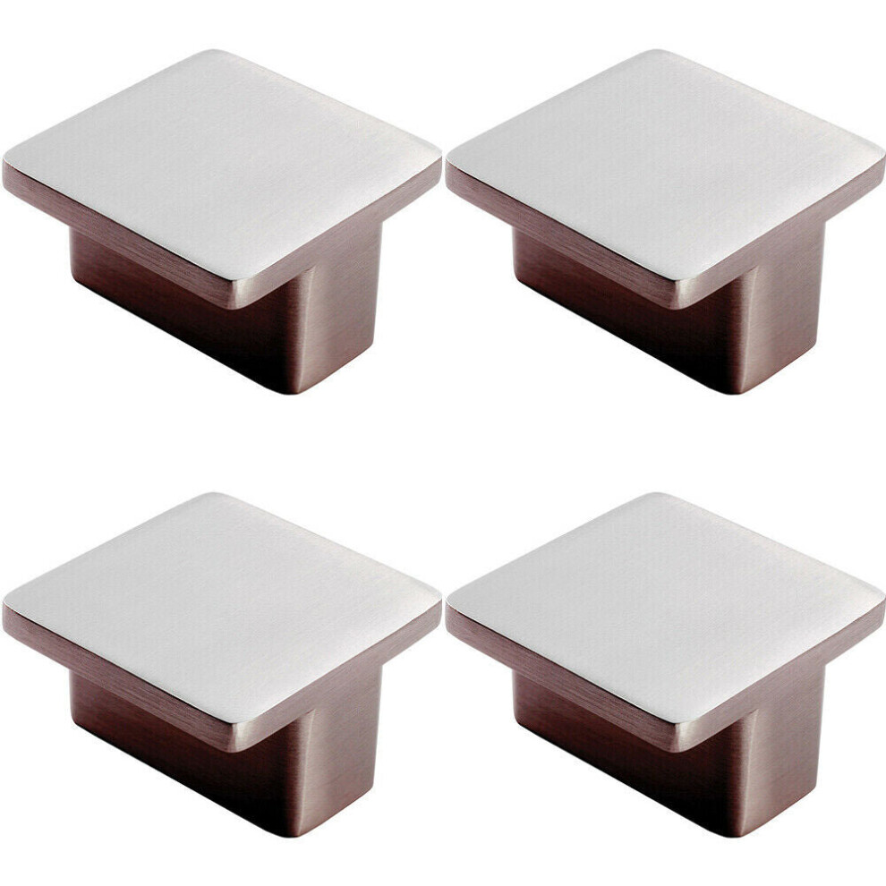 Loops 4X Square T Shape Cupboard Door Knob 38 X 38Mm Satin Nickel Cabinet Handle - Image 2
