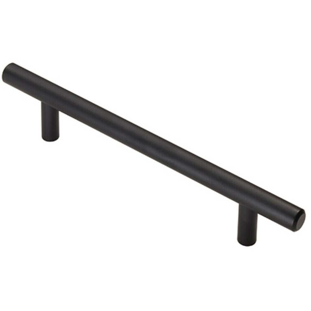 T Bar Cupboard Pull Handle 188 X 12Mm 128Mm Fixing Centres Matt Black 5056492560305