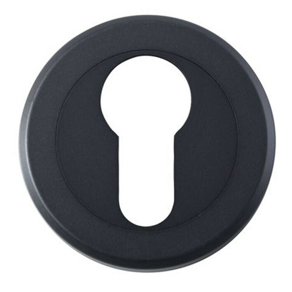 50mm Euro Profile Round Escutcheon Beveled Edge Concealed Fix Matt Black